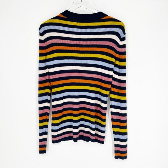 Halogen x Atlantic Pacific Metallic Stripe Cashmere Blend Sweater 1X - Picture 3 of 6
